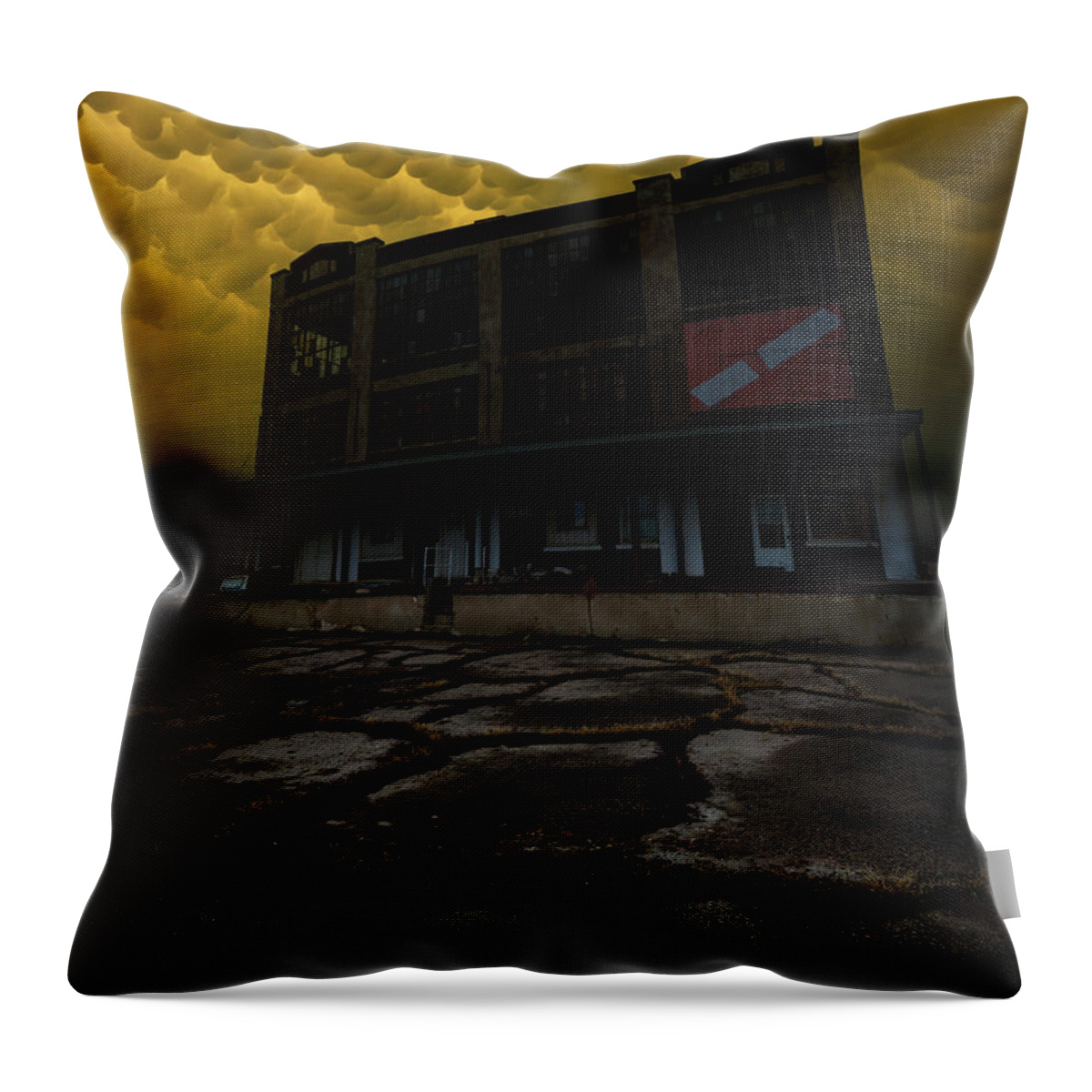 Mammatus Clouds Throw Pillow featuring the photograph The Day The World Went Away by Aaron J Groen