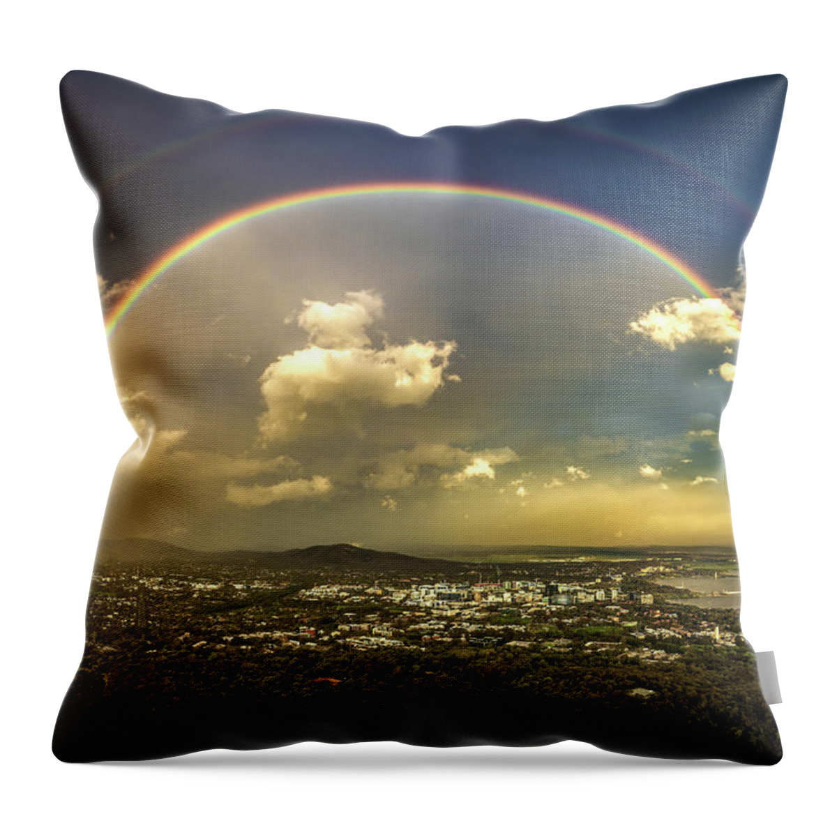 Double Rainbow Throw Pillow featuring the photograph The Dome by Ari Rex