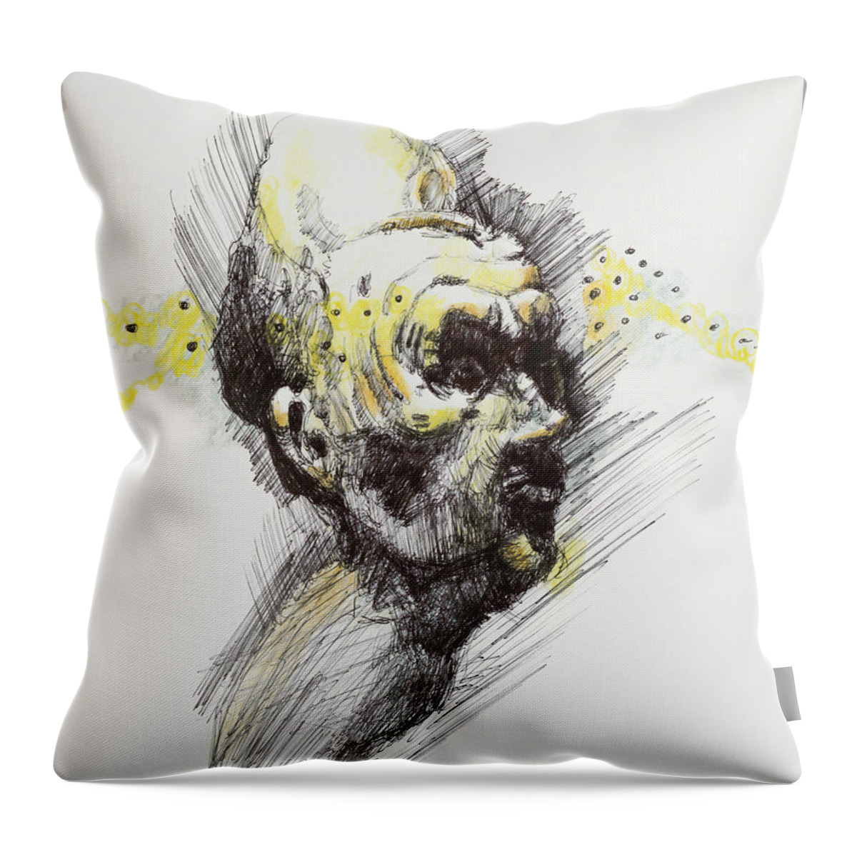 #bertillon Throw Pillow featuring the drawing The Dormant 1 by Veronica Huacuja