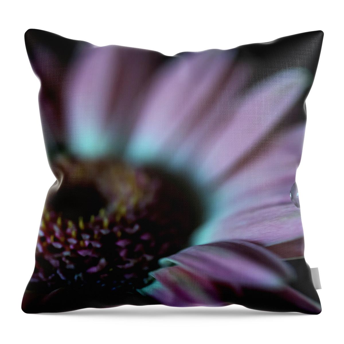 Closeup Throw Pillow featuring the photograph The Drop by Federico Pico