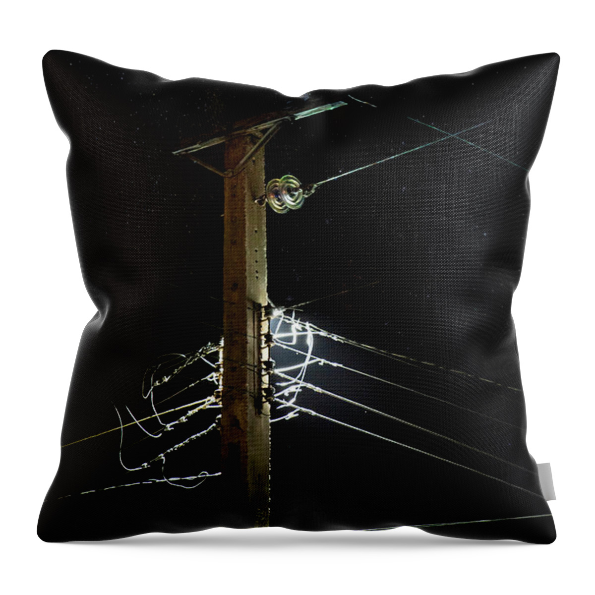 Twinkle Throw Pillow featuring the photograph The Electric Light by Micah Offman