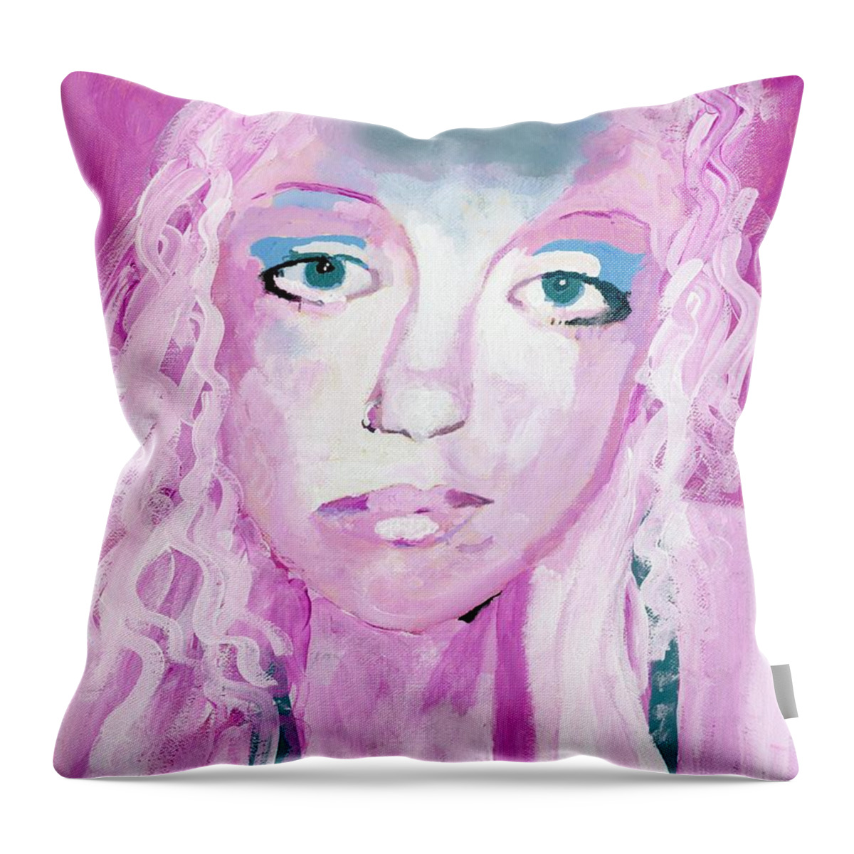 Empath Throw Pillow featuring the painting The Empath by Vennie Kocsis
