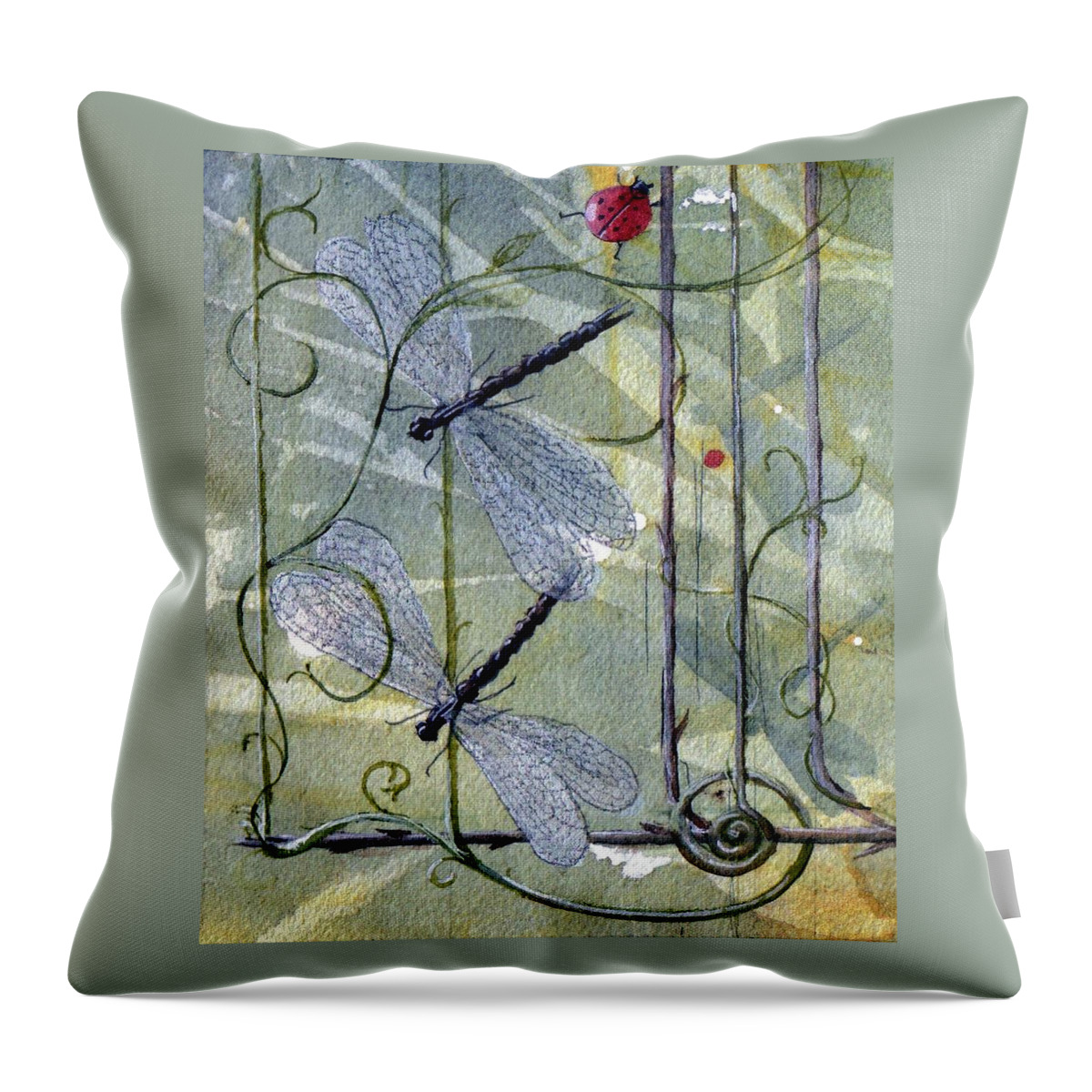 Fantasy Throw Pillow featuring the painting The End of the Odyssey by Jackie Mueller-Jones