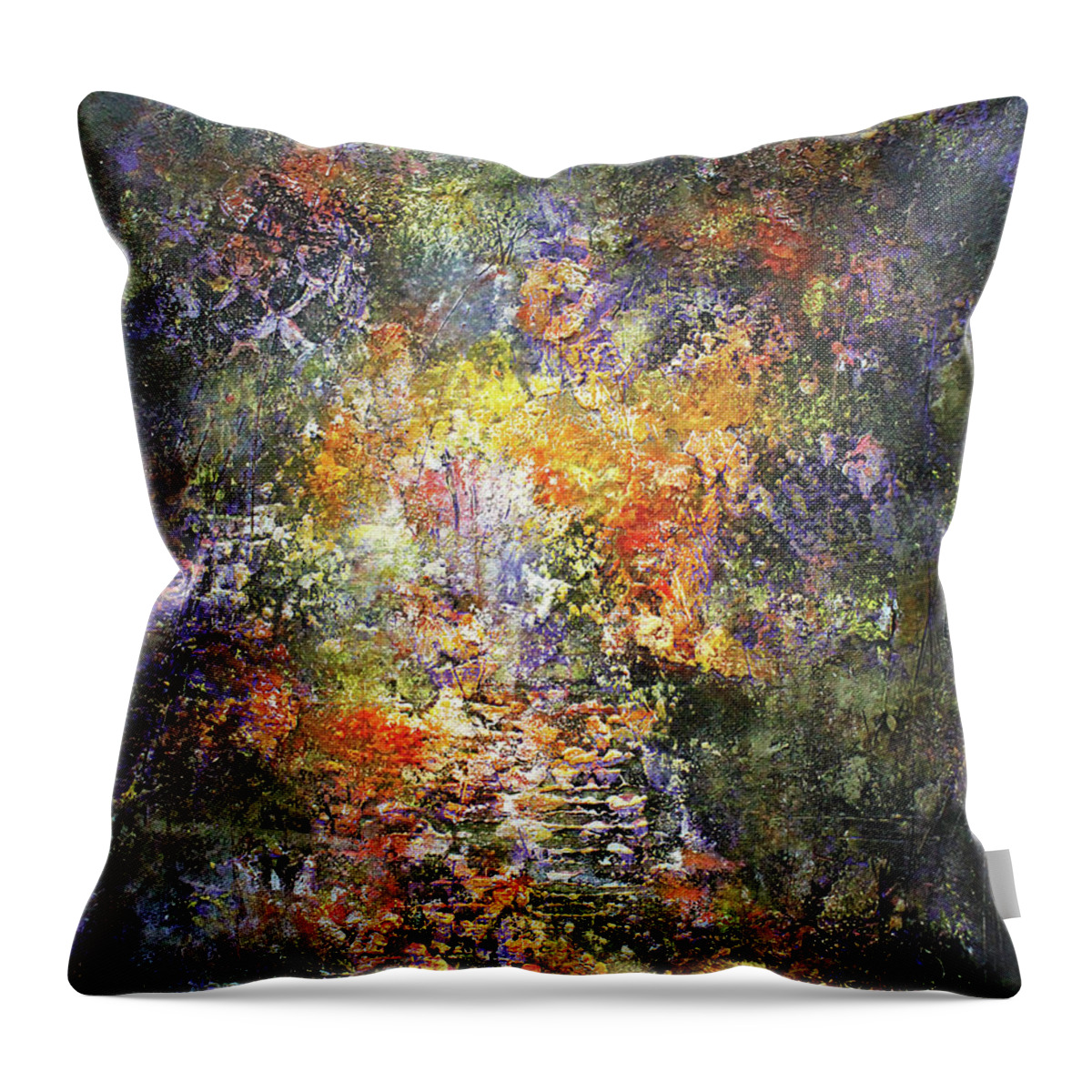 Landscape Throw Pillow featuring the painting The Entrance by Patricia Lintner