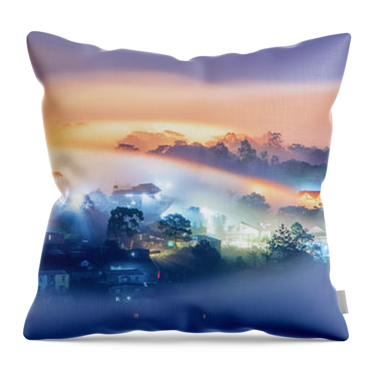 Fog Throw Pillow featuring the photograph the Eyes by Khanh Bui Phu
