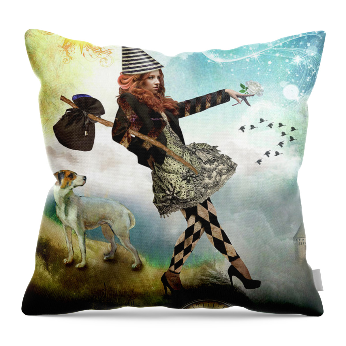 Tarot Throw Pillow featuring the photograph The Fool by Diana Haronis