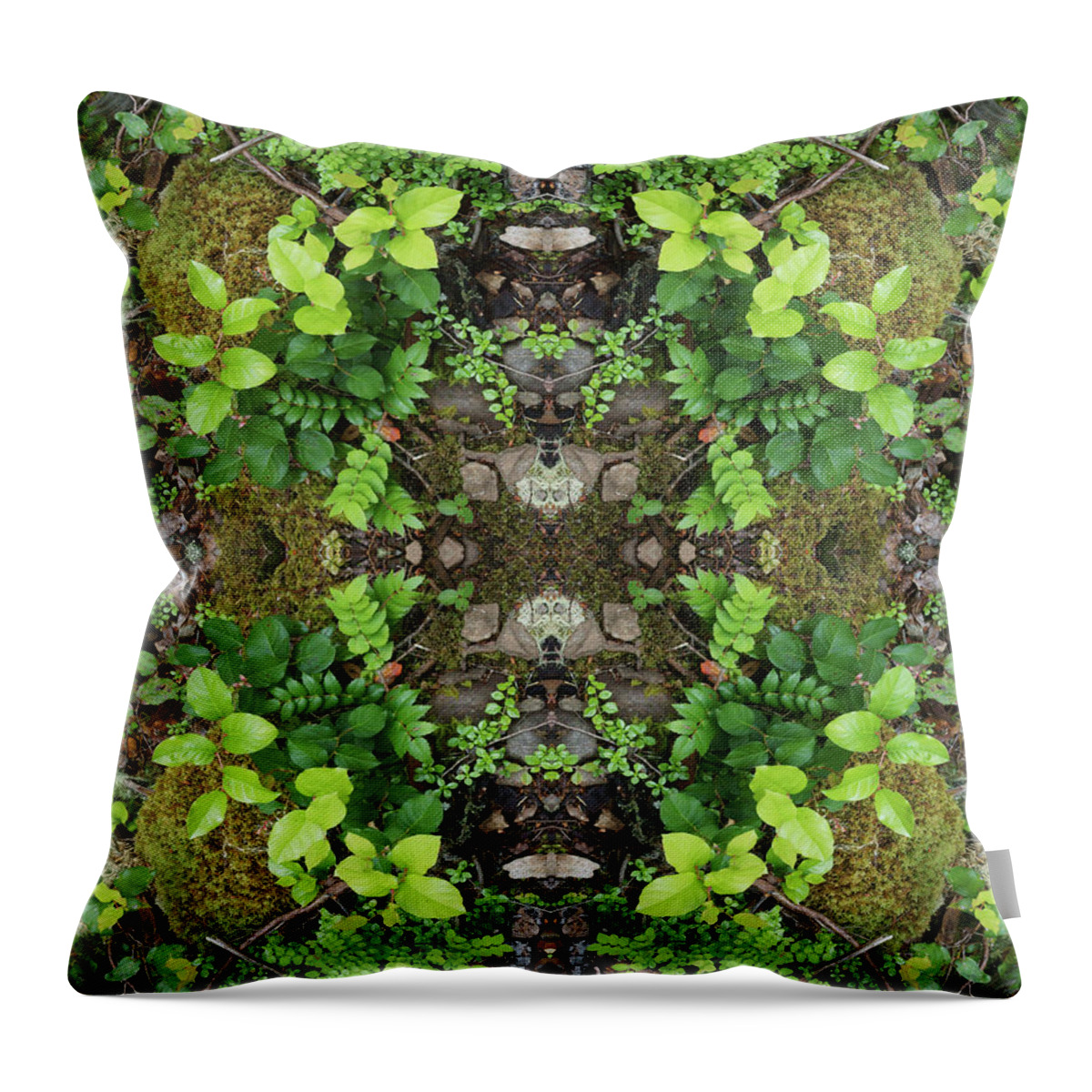 Nature Throw Pillow featuring the photograph The Forest Floorist #1 Double Mirrored by Ben Upham III