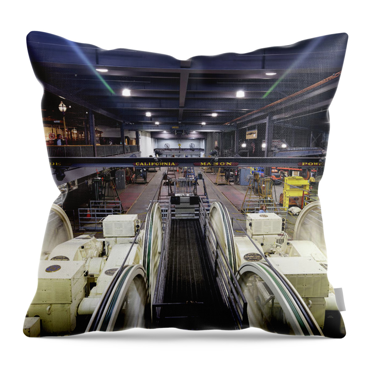 The Four Survivors Throw Pillow featuring the photograph The Four Survivors -- Cable Car Museum in San Francisco, California by Darin Volpe