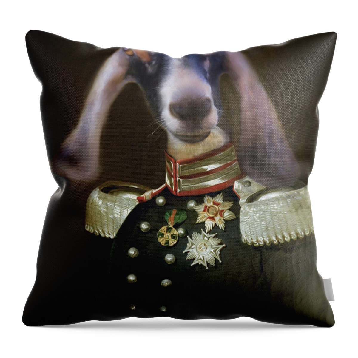Goats Throw Pillow featuring the mixed media The G O A T by Colleen Taylor