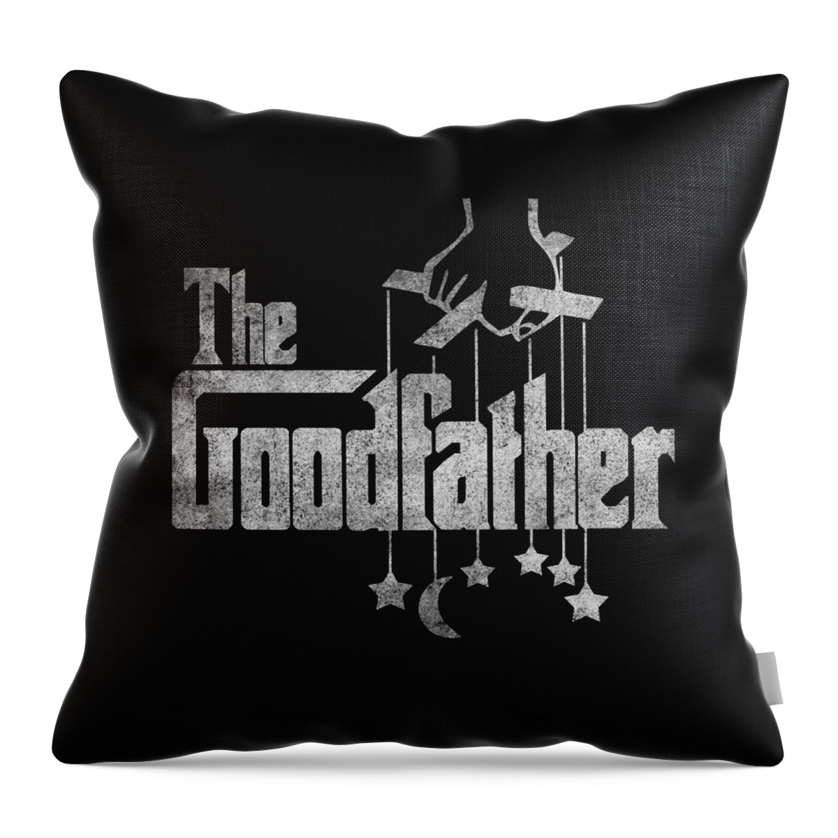 Funny Throw Pillow featuring the digital art The Goodfather Retro by Flippin Sweet Gear