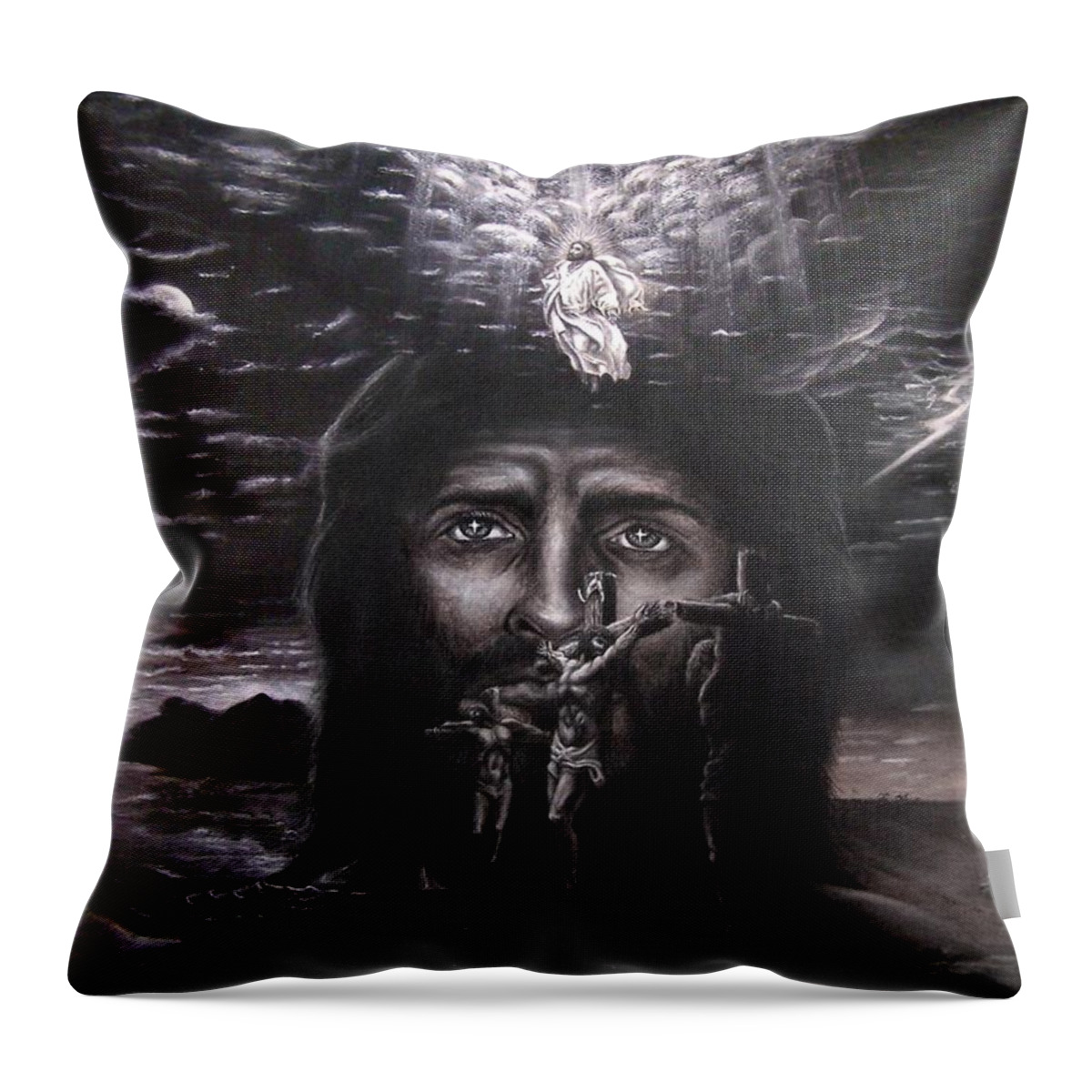 Gospel Throw Pillow featuring the drawing The Gospel by Bill Stephens