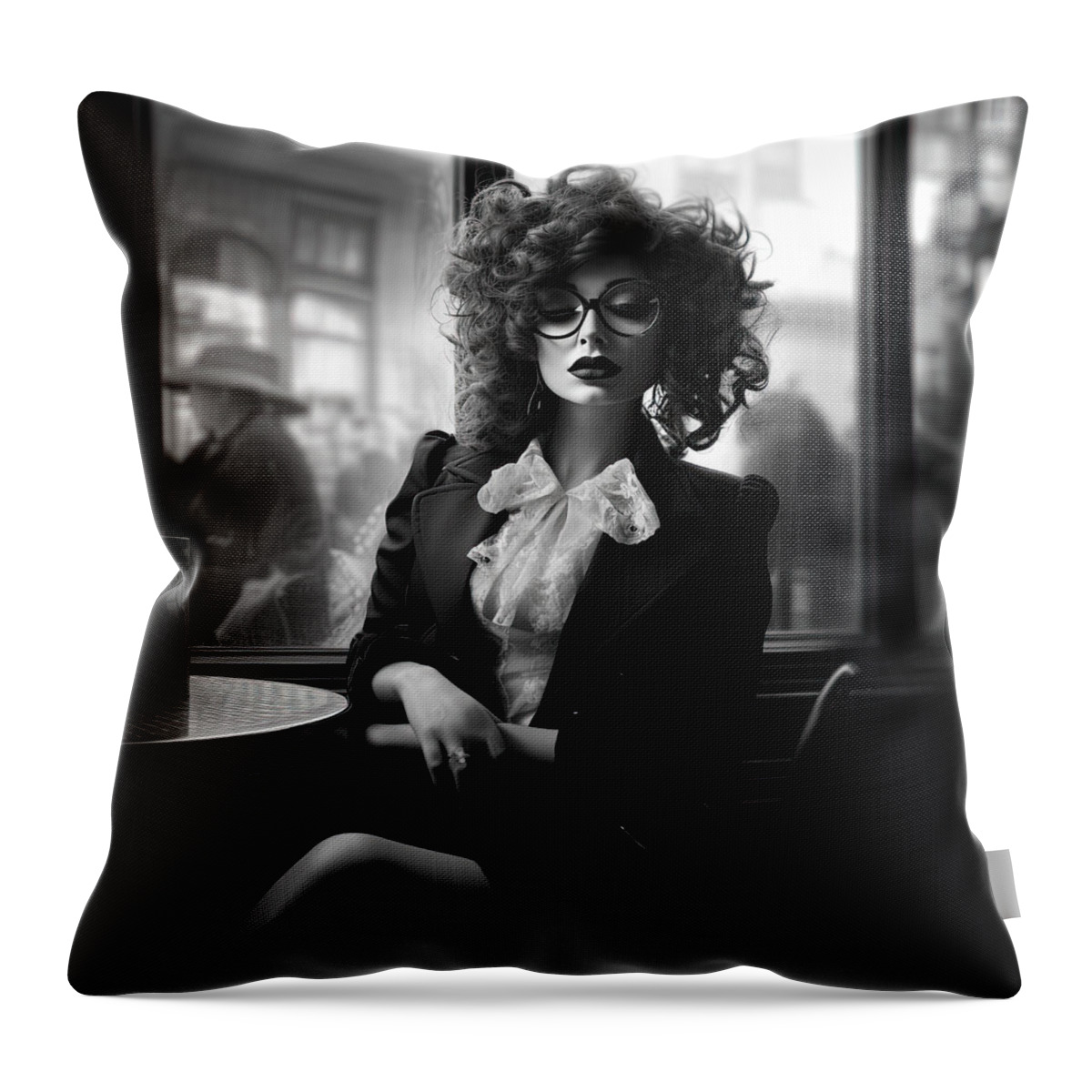 Bar Throw Pillow featuring the photograph The Governess by My Head Cinema