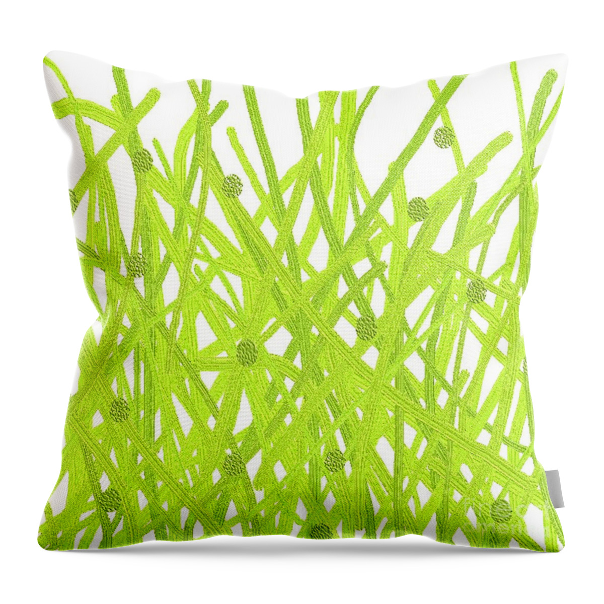 Green Throw Pillow featuring the digital art The Grass Is Greener by Designs By L