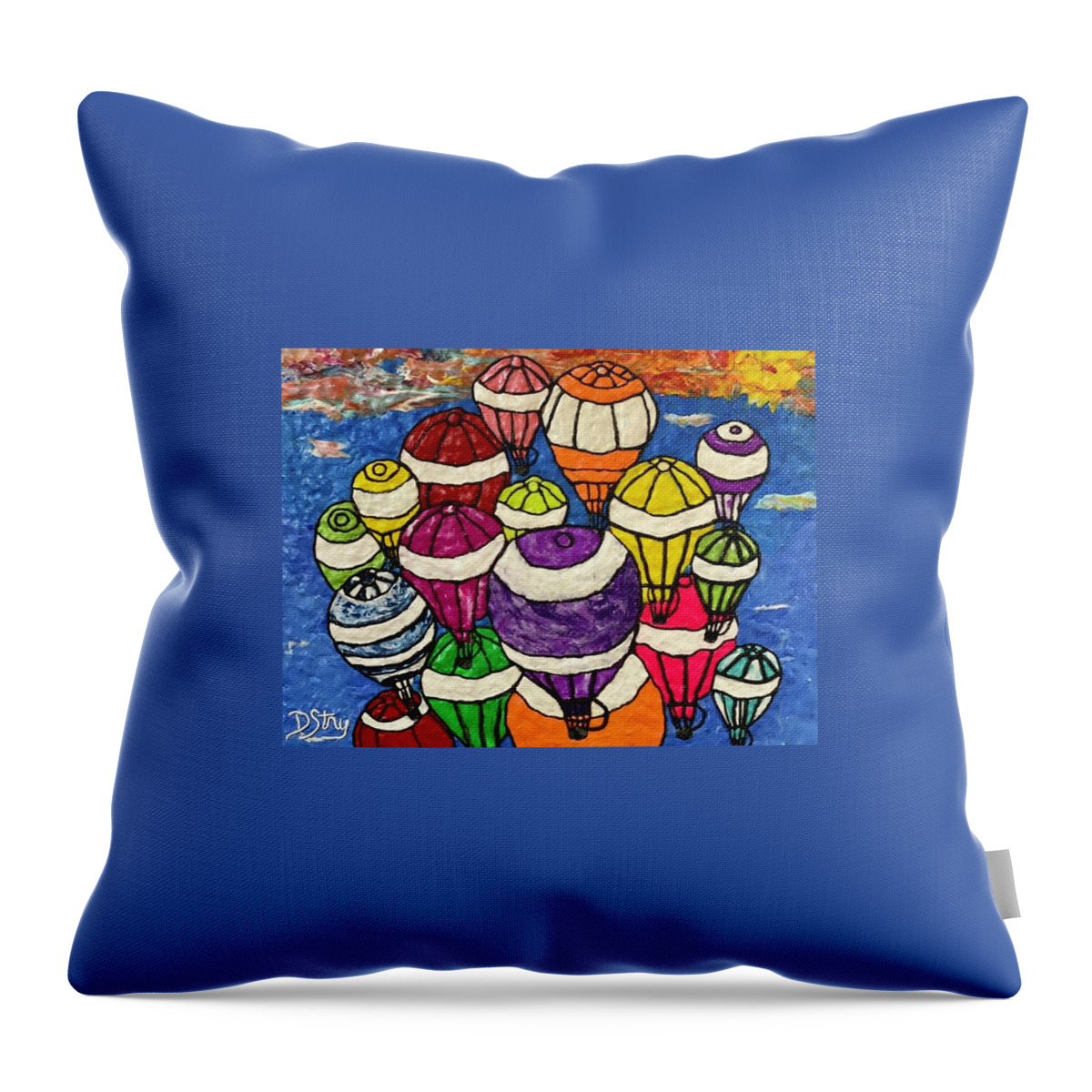  Throw Pillow featuring the mixed media The Great Escape by Deborah Stanley