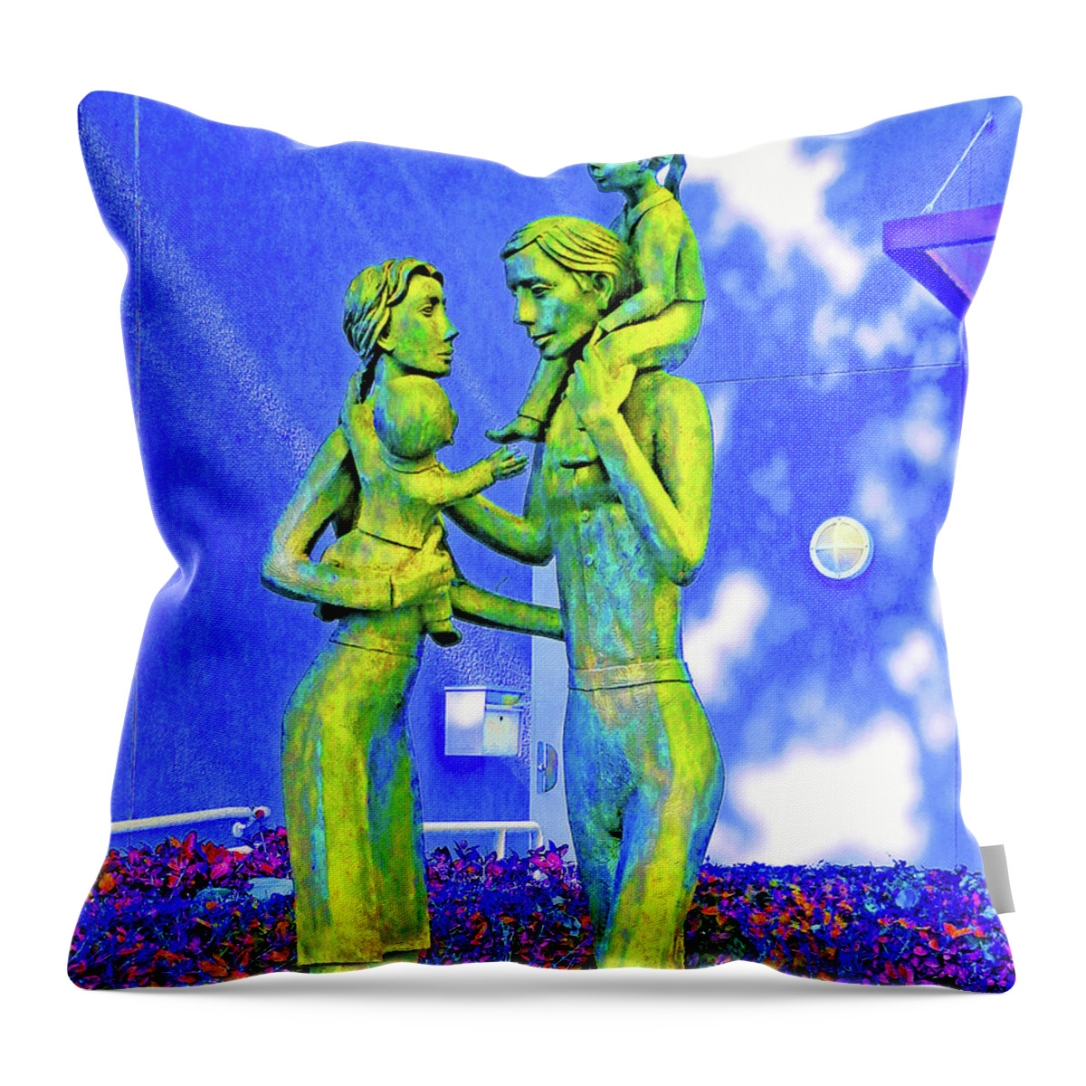 Green Throw Pillow featuring the photograph The Green Family by Andrew Lawrence