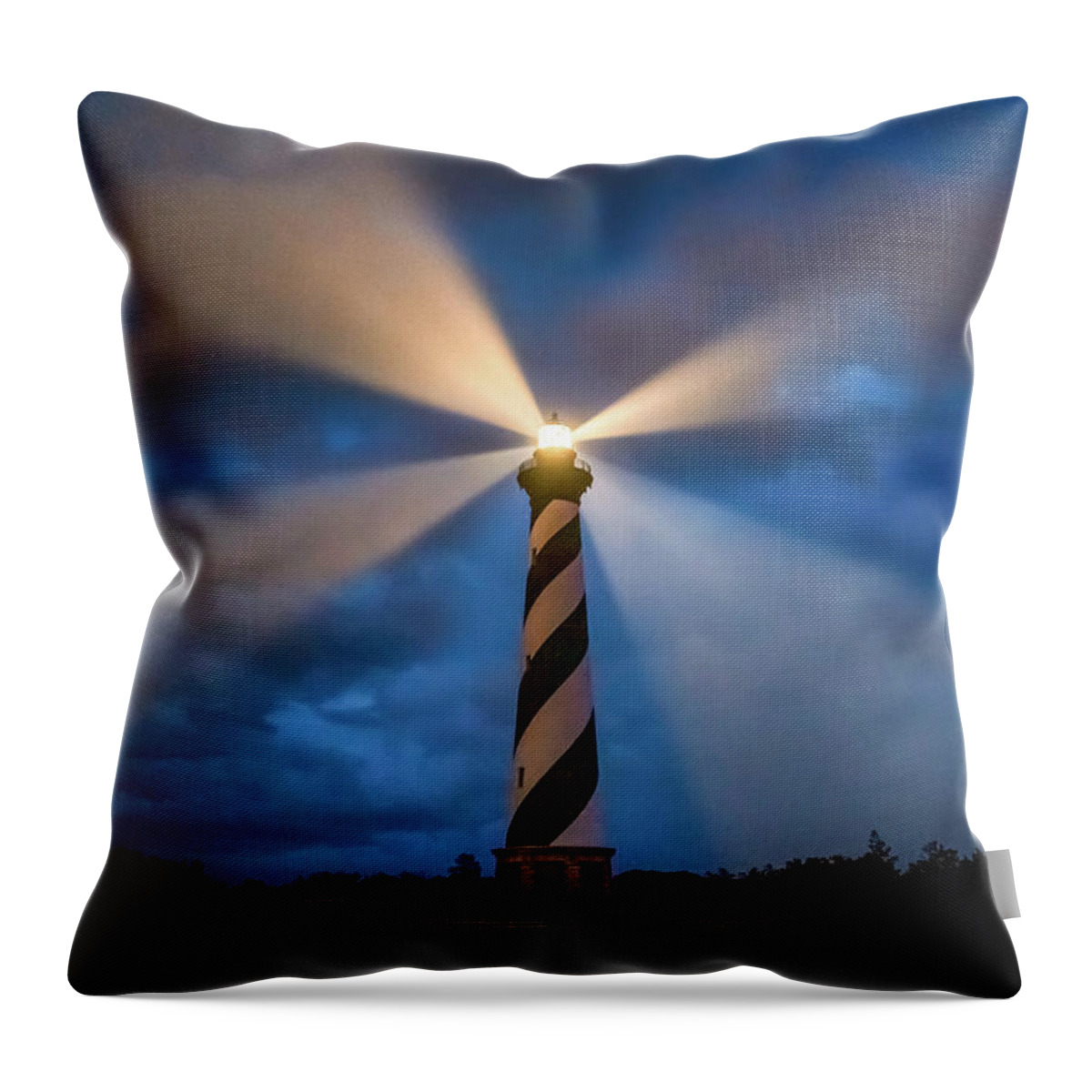 North Carolina Throw Pillow featuring the photograph The guiding light by Robert Miller