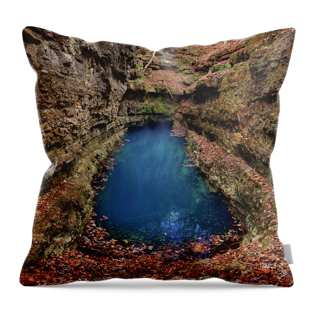 Sinkhole Throw Pillow featuring the photograph The gulf by Robert Charity