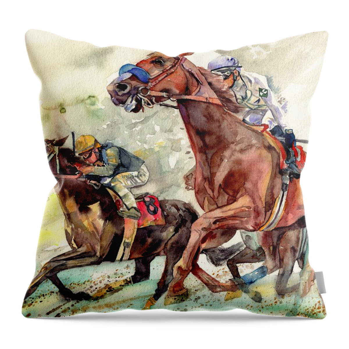 Chamion Throw Pillow featuring the painting The Heart Of A Champion by Suzann Sines