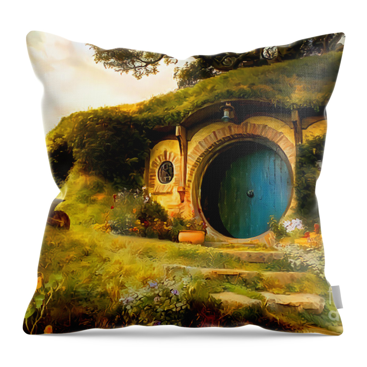 Wingsdomain Throw Pillow featuring the photograph The Hobbits Shire 20210212 v3 by Wingsdomain Art and Photography