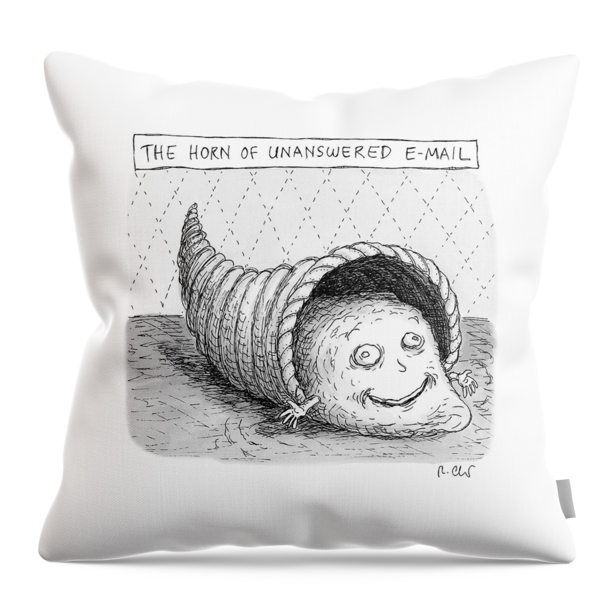 The Horn Of Unanswered Email Throw Pillow