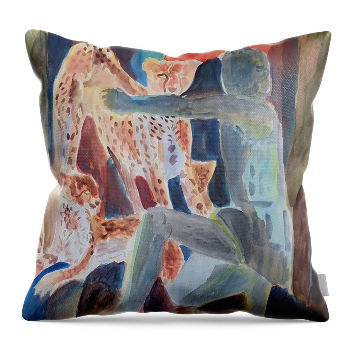 Masterpiece Paintings Throw Pillow featuring the painting The Hunter by Enrico Garff