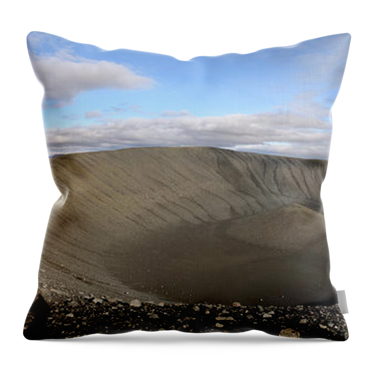 Iceland Throw Pillow featuring the photograph The Hverfell or Hverfjall crater by RicardMN Photography