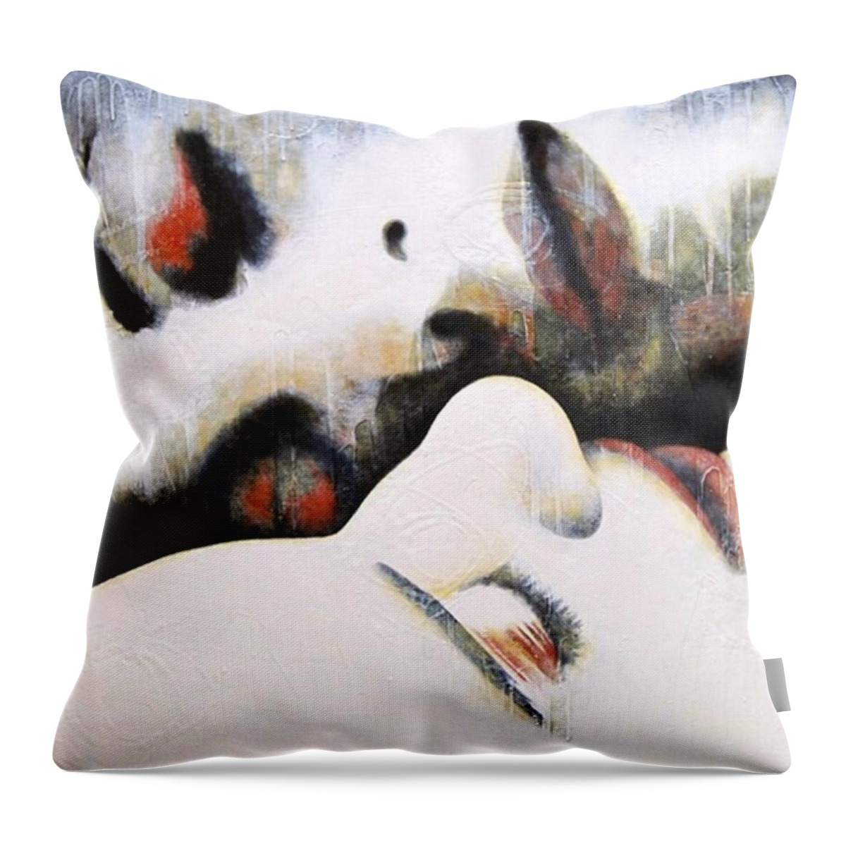 Abstract Throw Pillow featuring the painting The inwardness of your you by Michael Lightsey