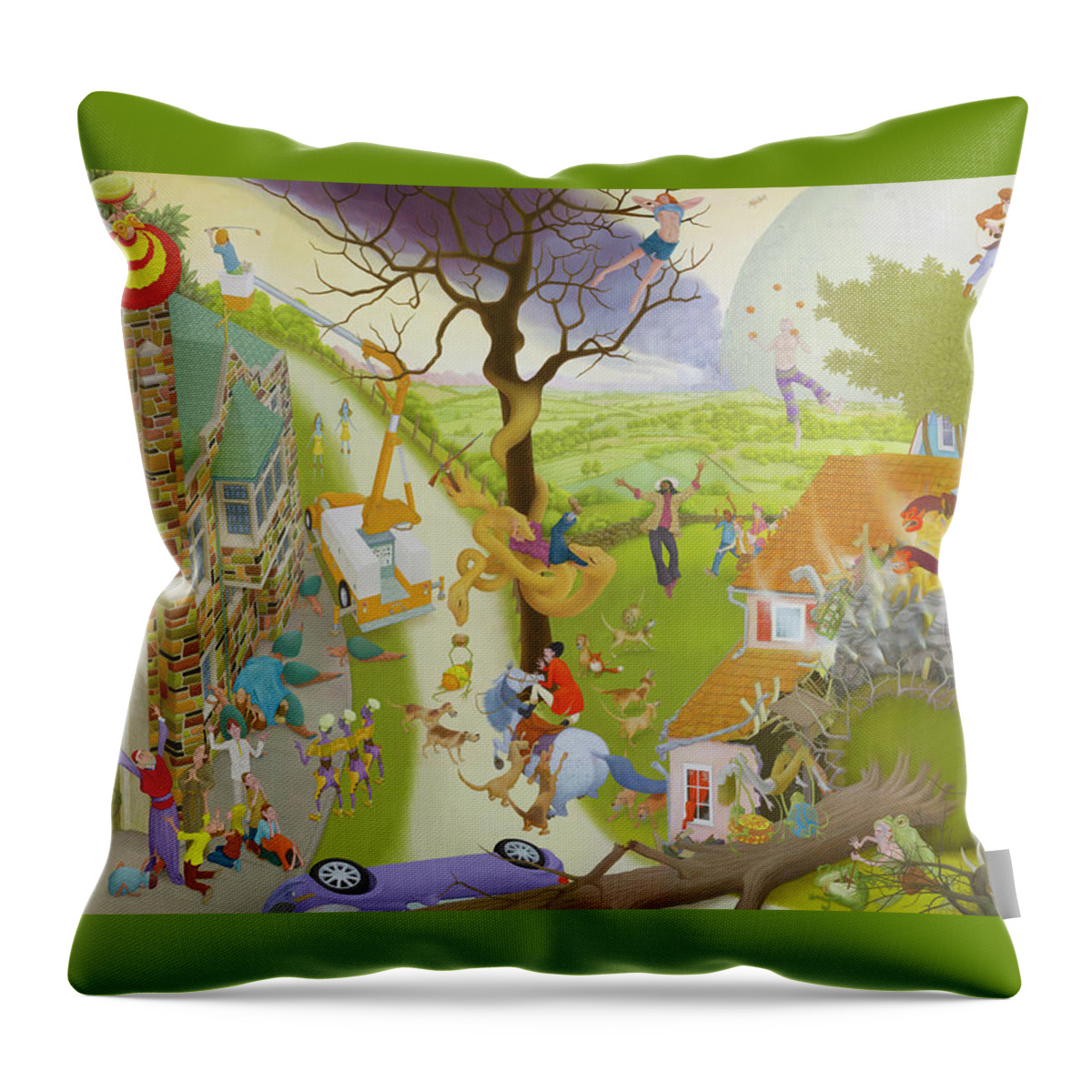 Rapture Throw Pillow featuring the painting The Irreverent Rapture by Hone Williams