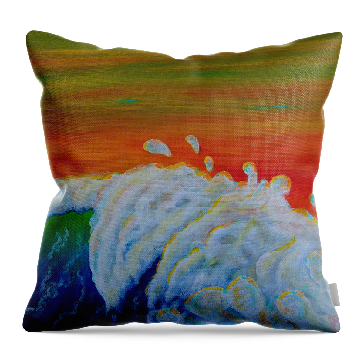 Surf Throw Pillow featuring the painting Joy of Suds by Mike Kling