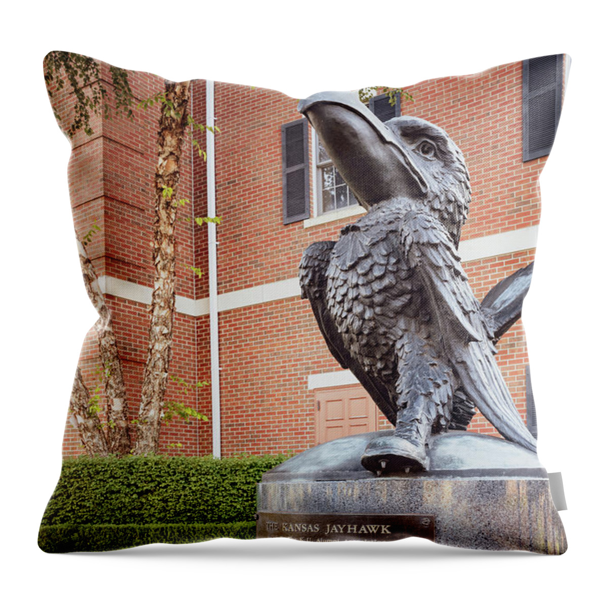 America Throw Pillow featuring the photograph The Kansas Jayhawk - Lawrence KS by Gregory Ballos