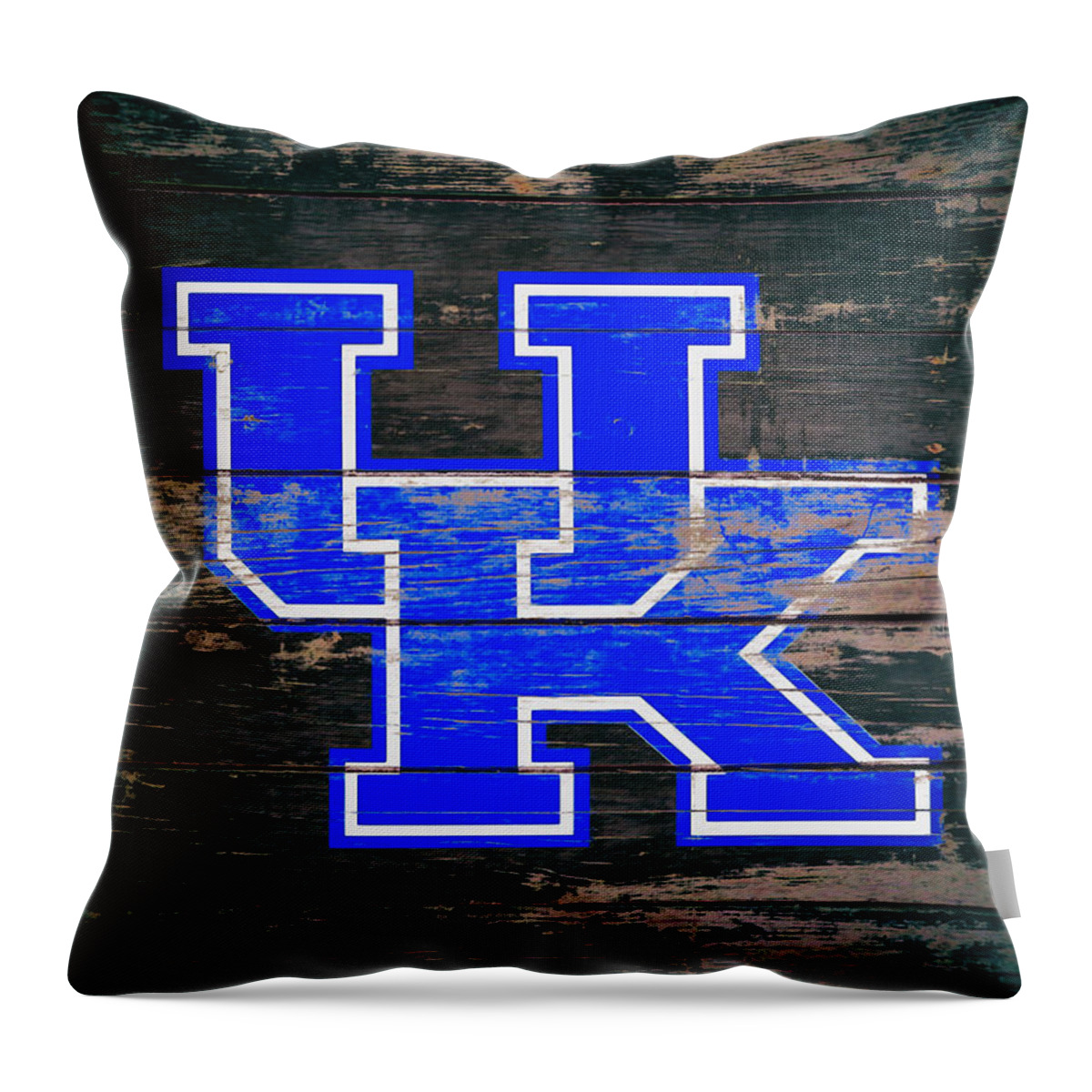 The Kentucky Wildcats Throw Pillow featuring the mixed media The Kentucky Wildcats by Brian Reaves