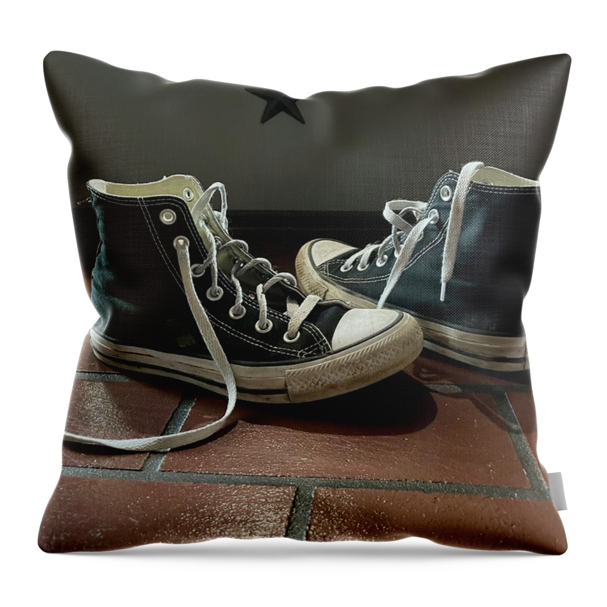 Shoes Throw Pillow featuring the photograph The Kids are Home by Norma Hancock