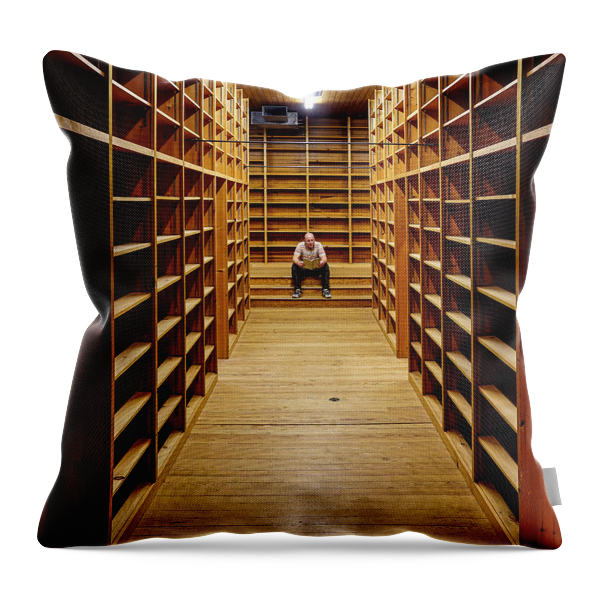 Academic Throw Pillow featuring the photograph The last book by Alexander Farnsworth