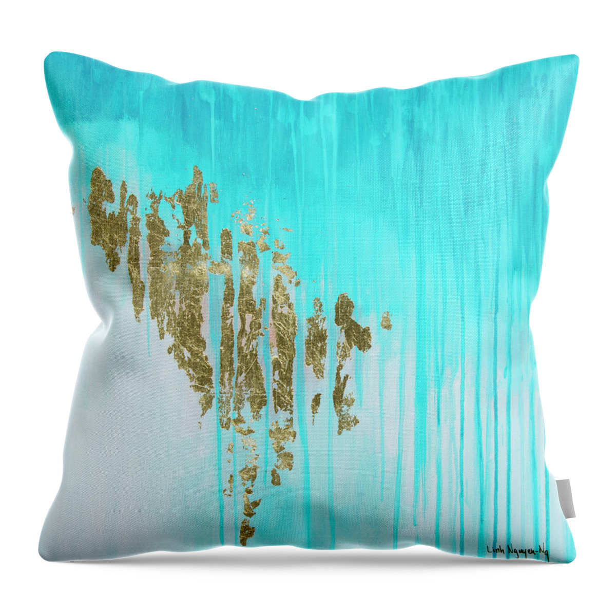 Blue Throw Pillow featuring the painting The Light From Within by Linh Nguyen-Ng