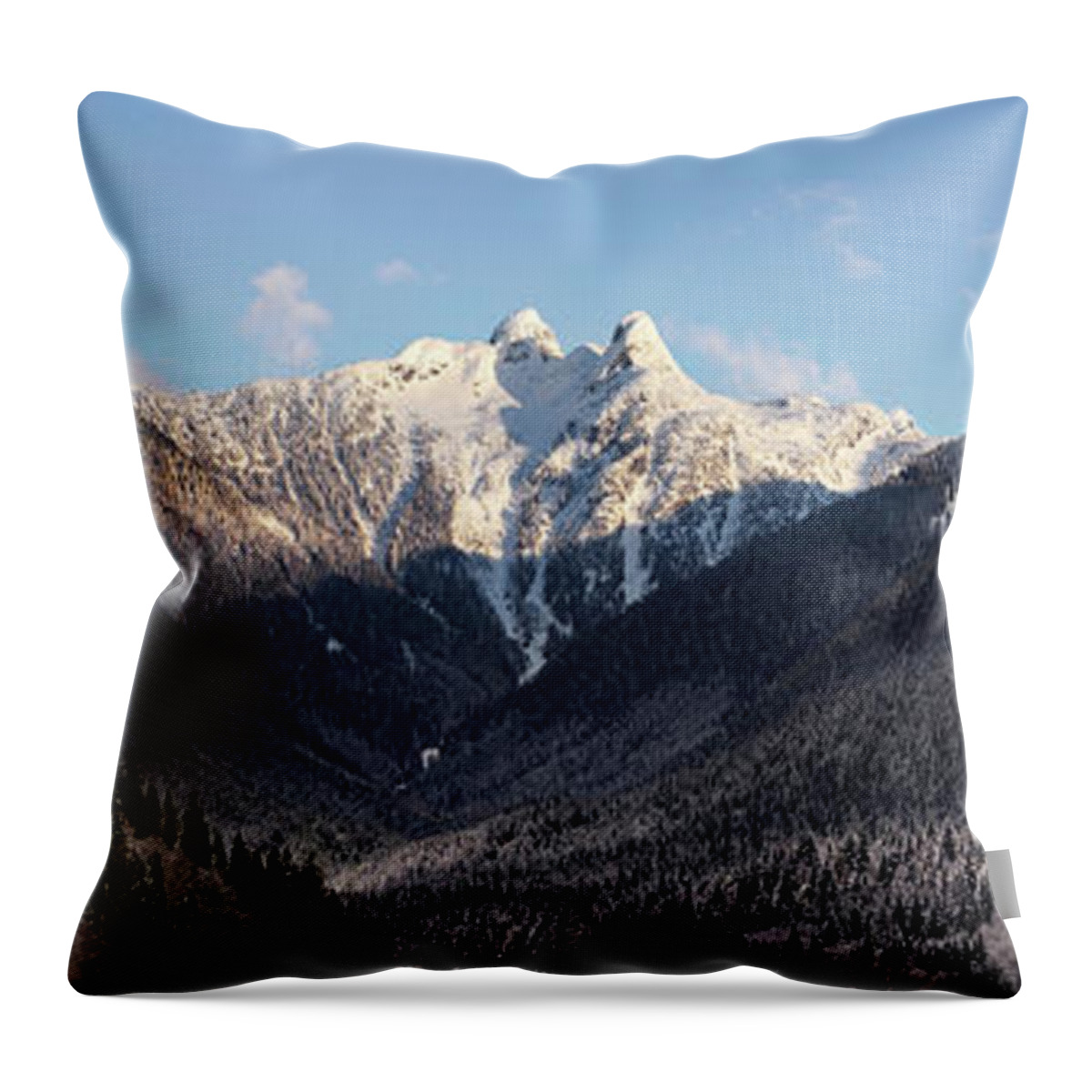 617 Throw Pillow featuring the photograph The Lions british columbia canada by Sonny Ryse