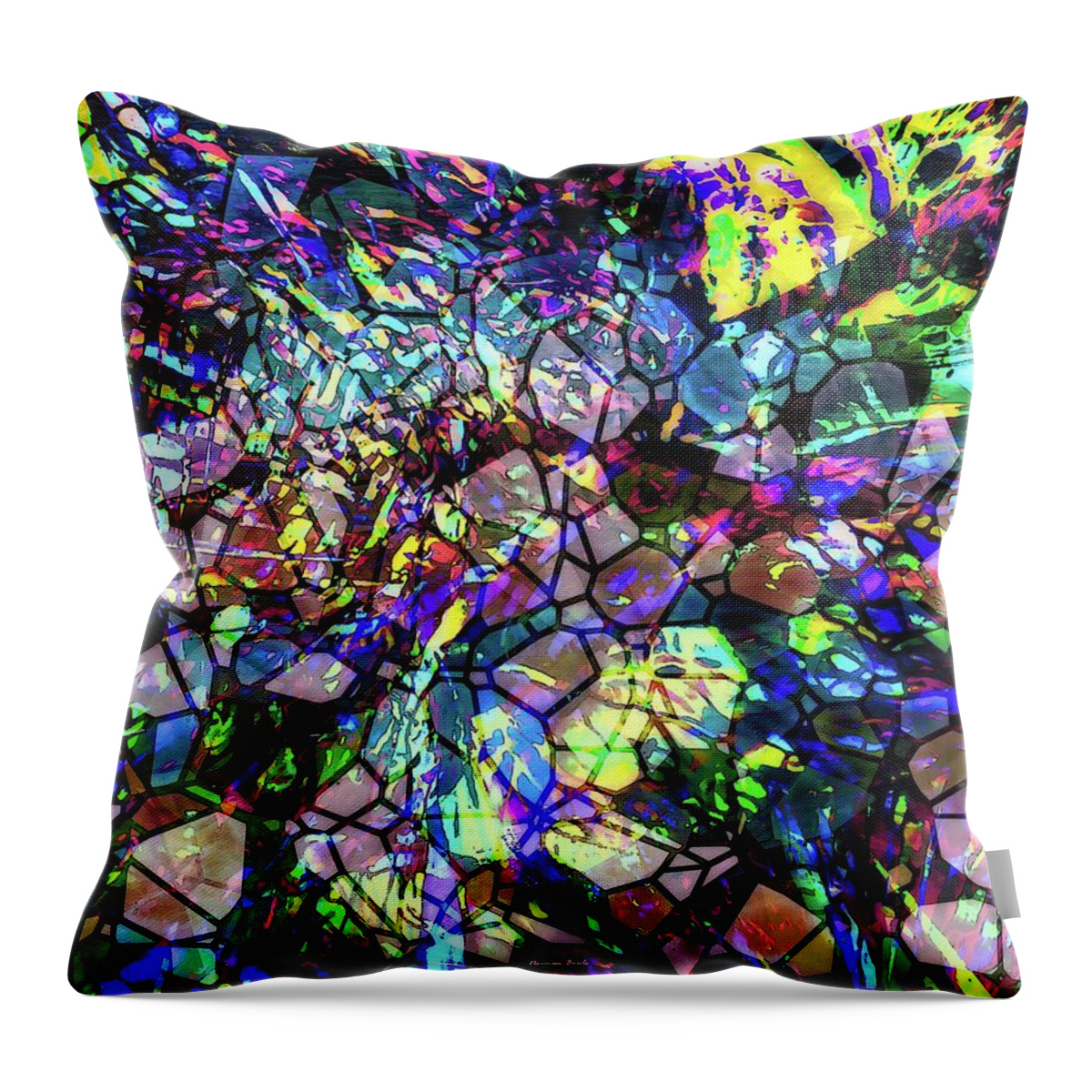 Abstract Art Throw Pillow featuring the digital art The Lobby by Norman Brule
