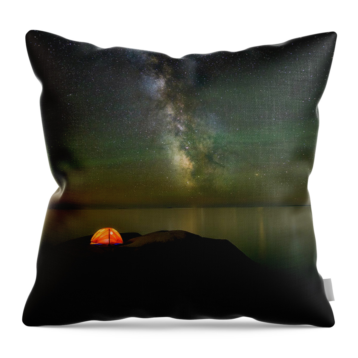 The Milky Way Throw Pillow featuring the photograph The Lonely Planet by Henry w Liu