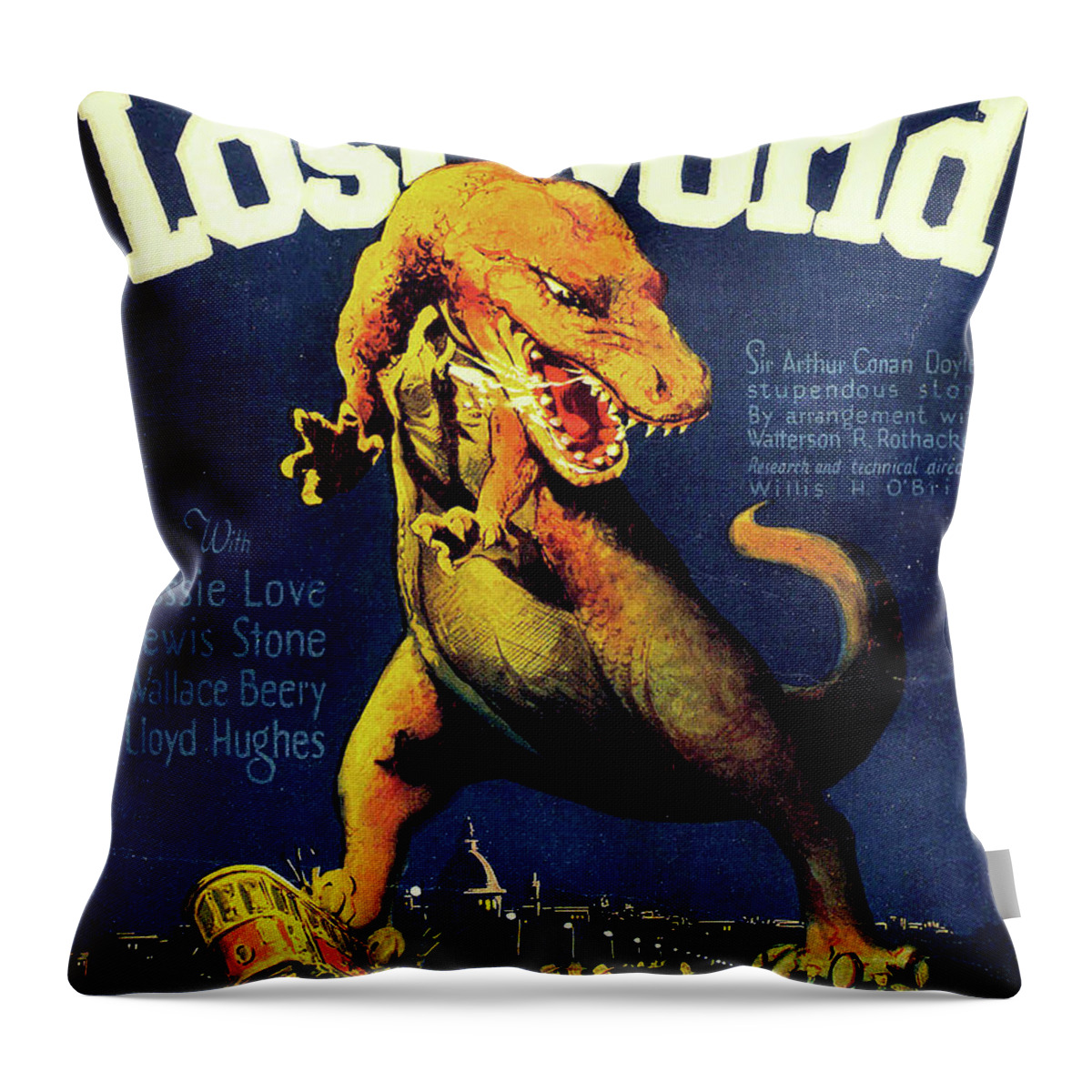 Lost Throw Pillow featuring the mixed media ''The Lost World'' movie poster 1925 by Movie World Posters