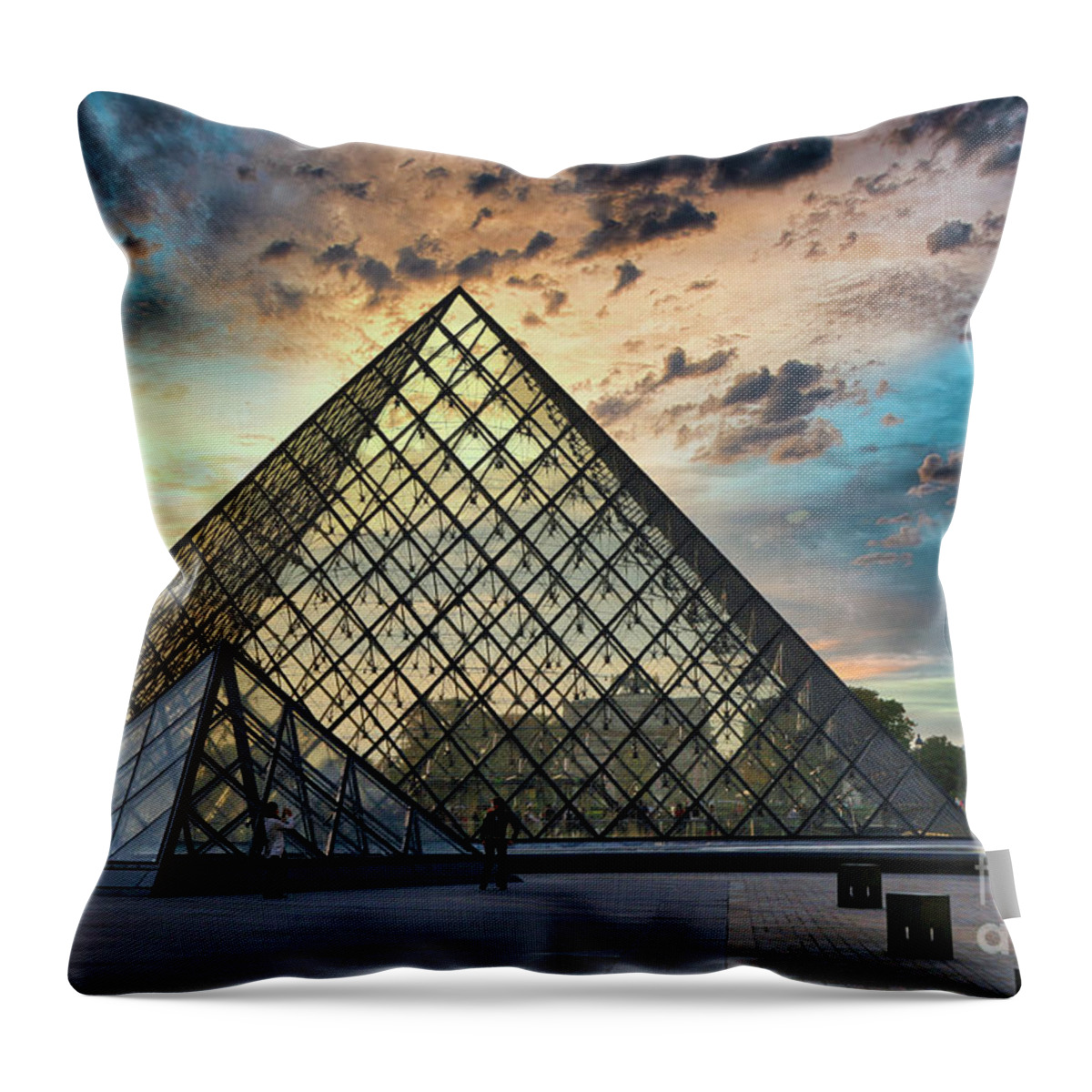 France Throw Pillow featuring the photograph The Louver Architecture Paris France by Chuck Kuhn