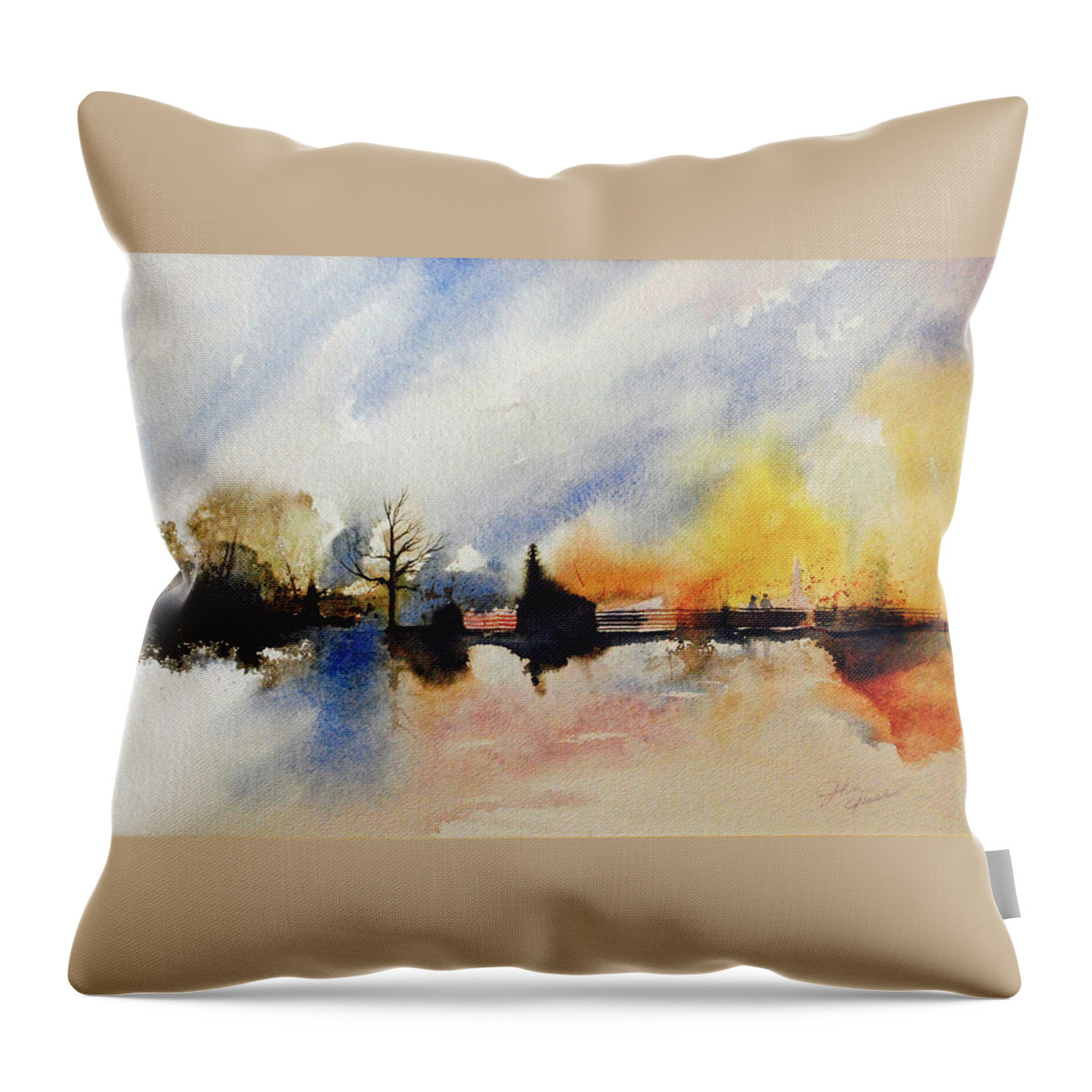 Lovers Throw Pillow featuring the painting The Lovers by John Glass