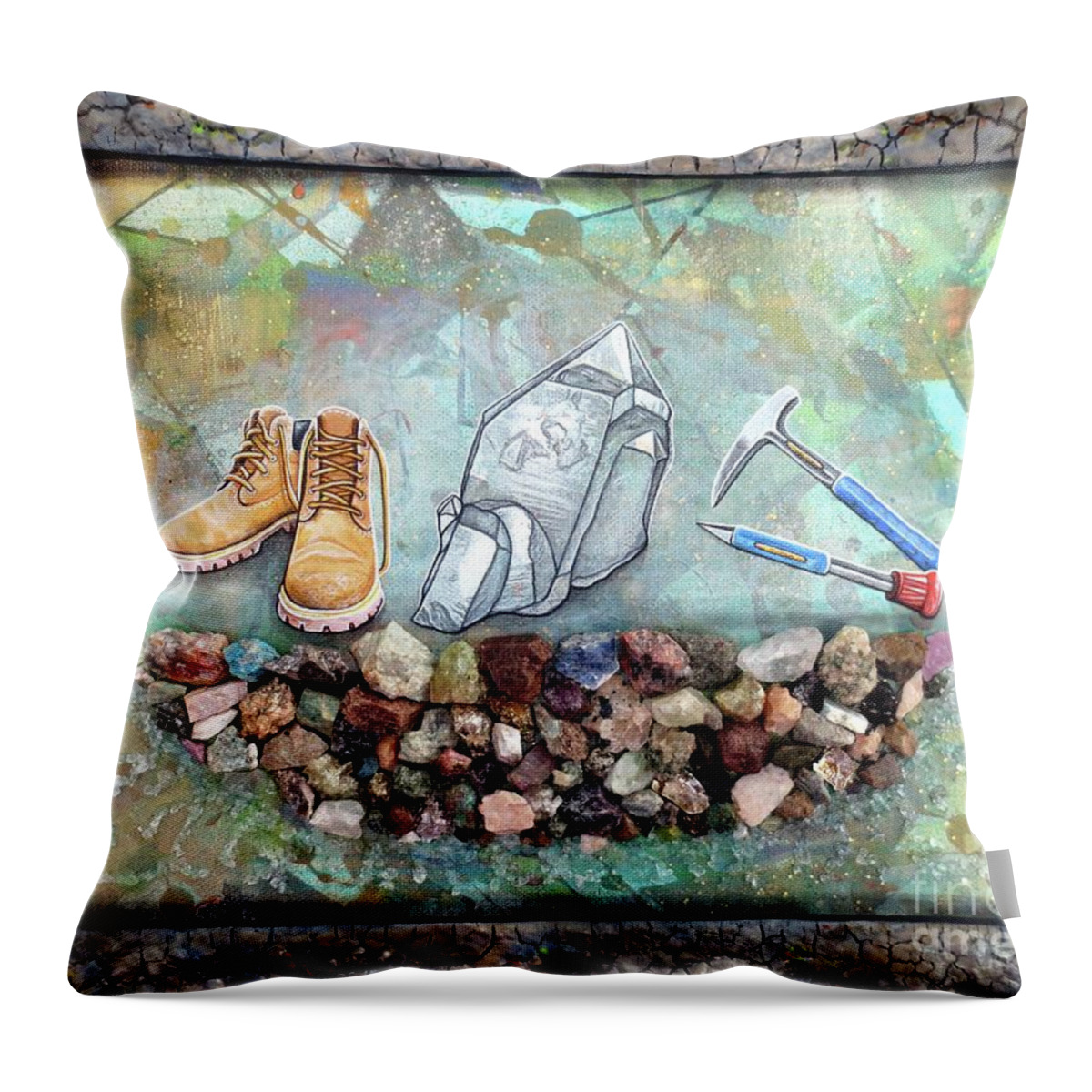 Art Throw Pillow featuring the painting The Magic That Lay Beneath Our Feet by Malinda Prud'homme
