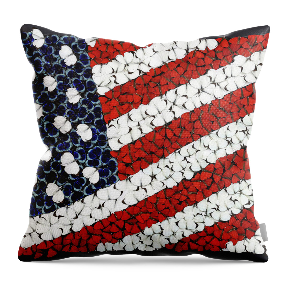 American Flag Throw Pillow featuring the mixed media The Majestic Flag by Scott Fulton