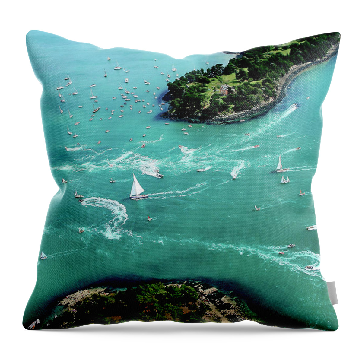 Aerial Throw Pillow featuring the photograph The Mare current by Frederic Bourrigaud