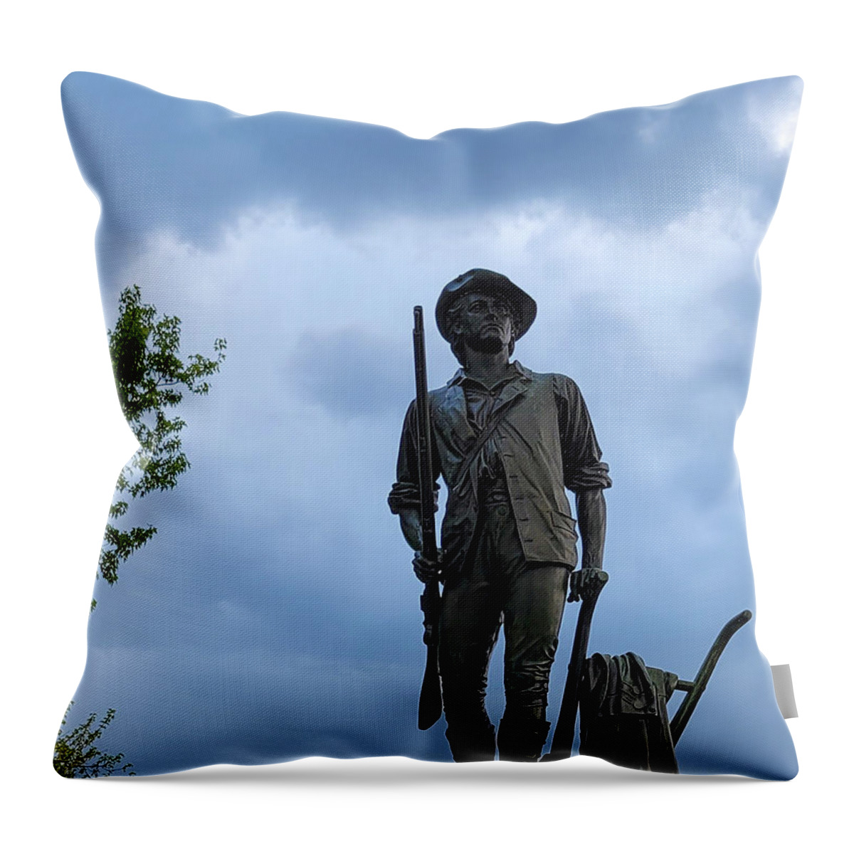 American Patriot Throw Pillow featuring the photograph The Minute Man in Concord by Mary Capriole