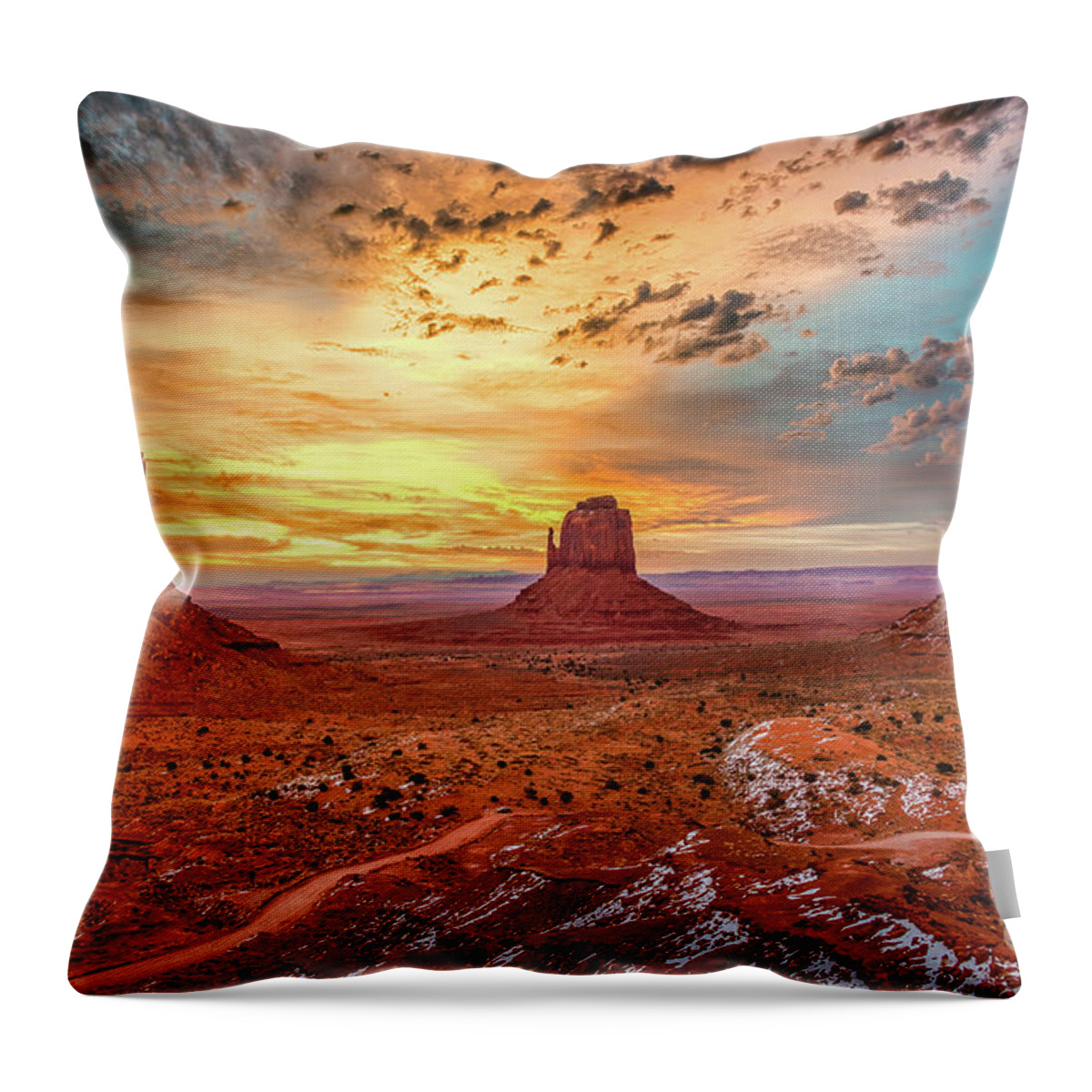 Landscape Throw Pillow featuring the photograph The Monuments by Dheeraj Mutha