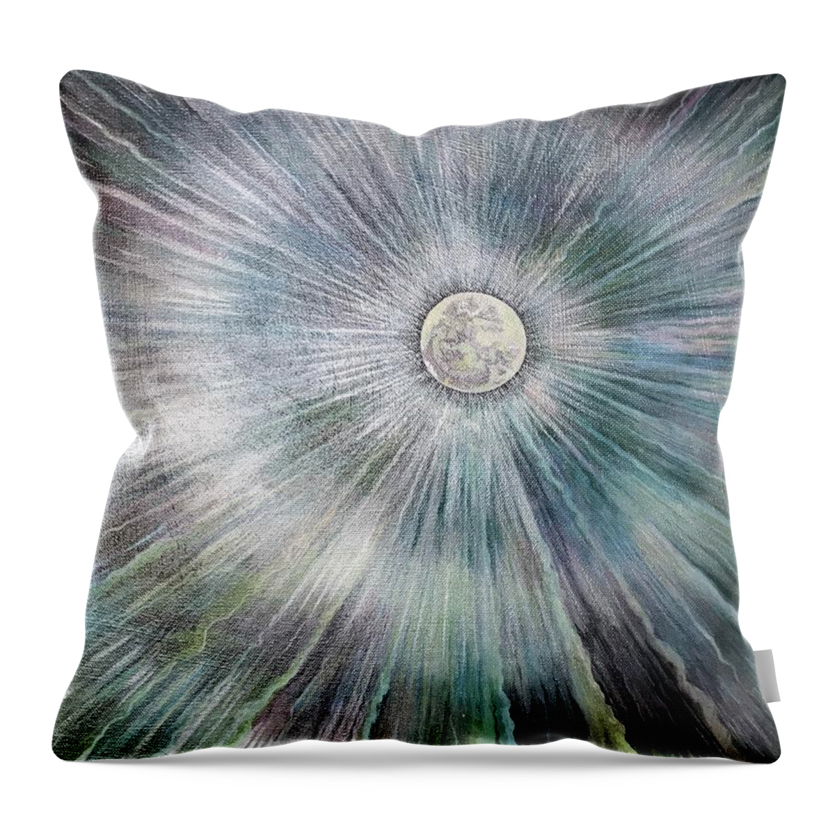 Full Moon Throw Pillow featuring the painting The Moon in the Womb by Jackie Ryan
