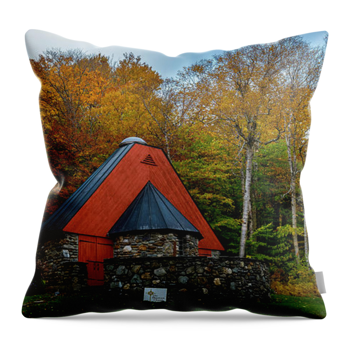The Mountain Chapel Throw Pillow featuring the photograph The Mountain Chapel by Mark Papke