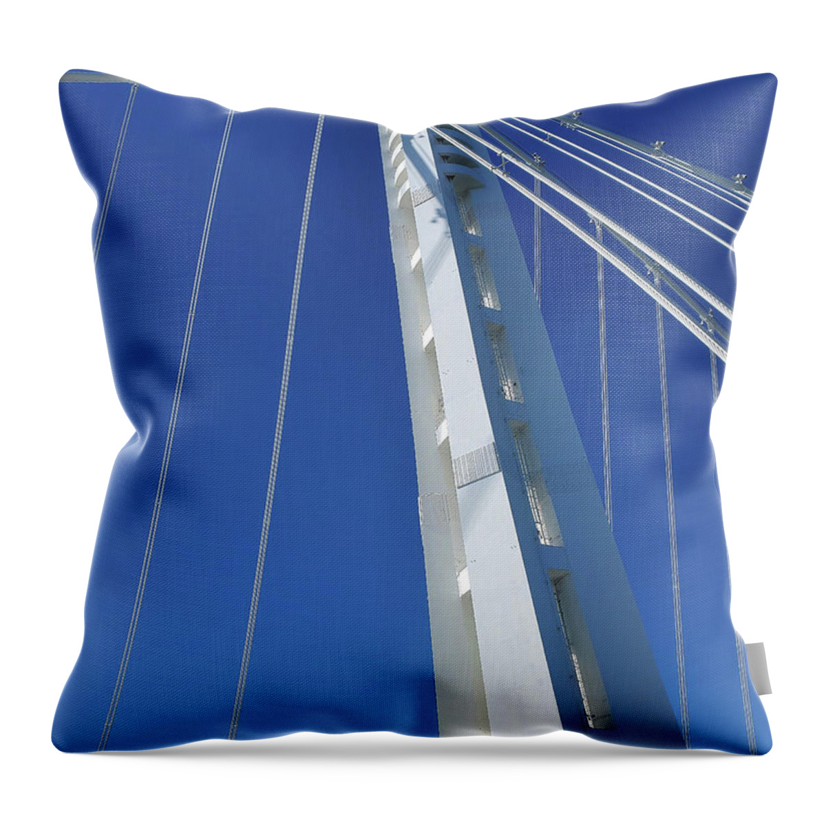 Baybridge Throw Pillow featuring the photograph The New Oakland Side of the San Francisco Oakland Bay Bridge 20220514_162421 by Wingsdomain Art and Photography