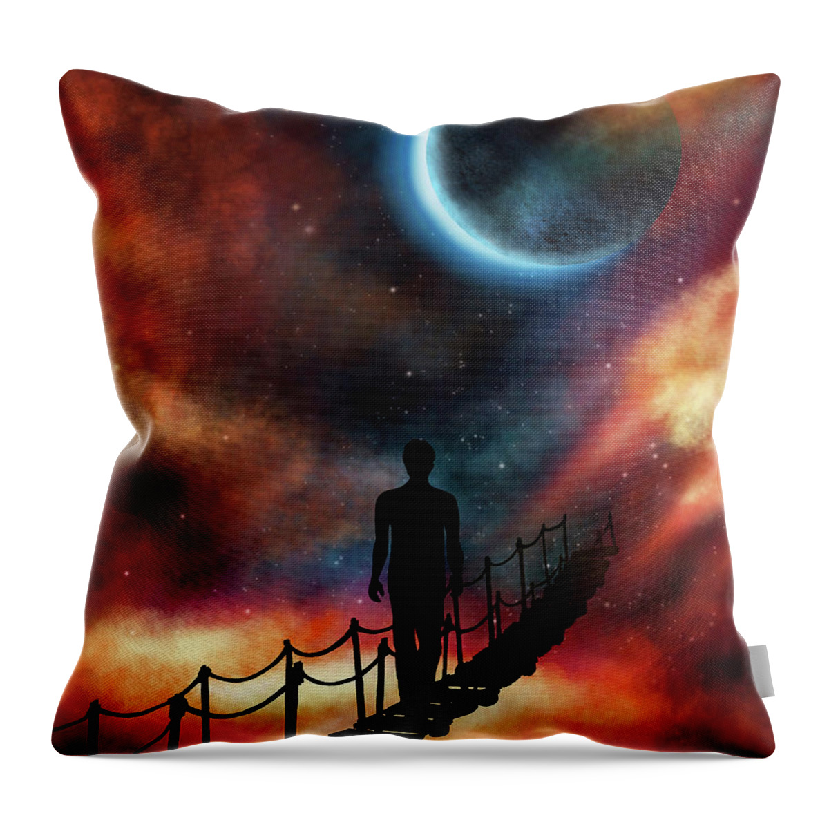 Nebula Throw Pillow featuring the painting The Next Right Step by Rachel Emmett