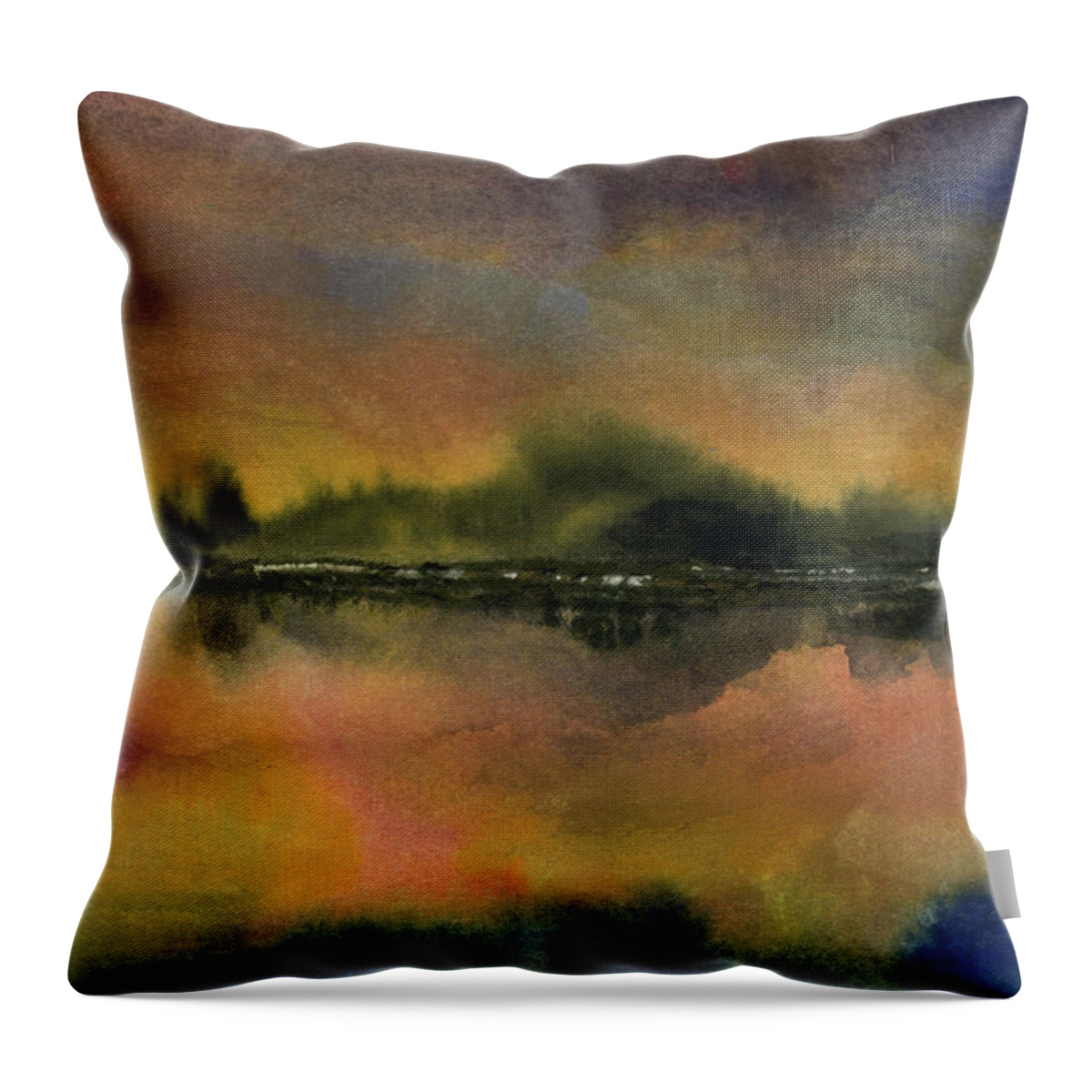 Egypt Throw Pillow featuring the painting The Nile at Night by Randy Sprout